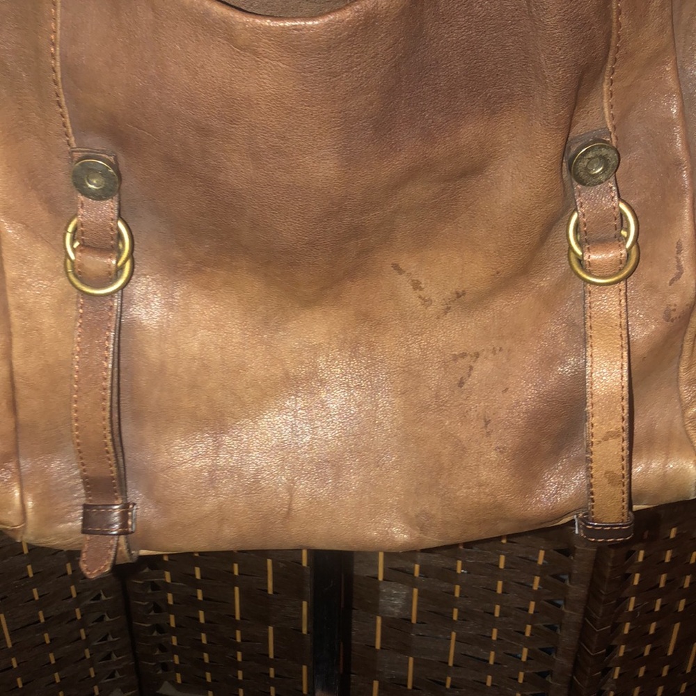 Rossi Firenze satchel brown distressed leather bag made in Florence Italy - Picture 5 of 14